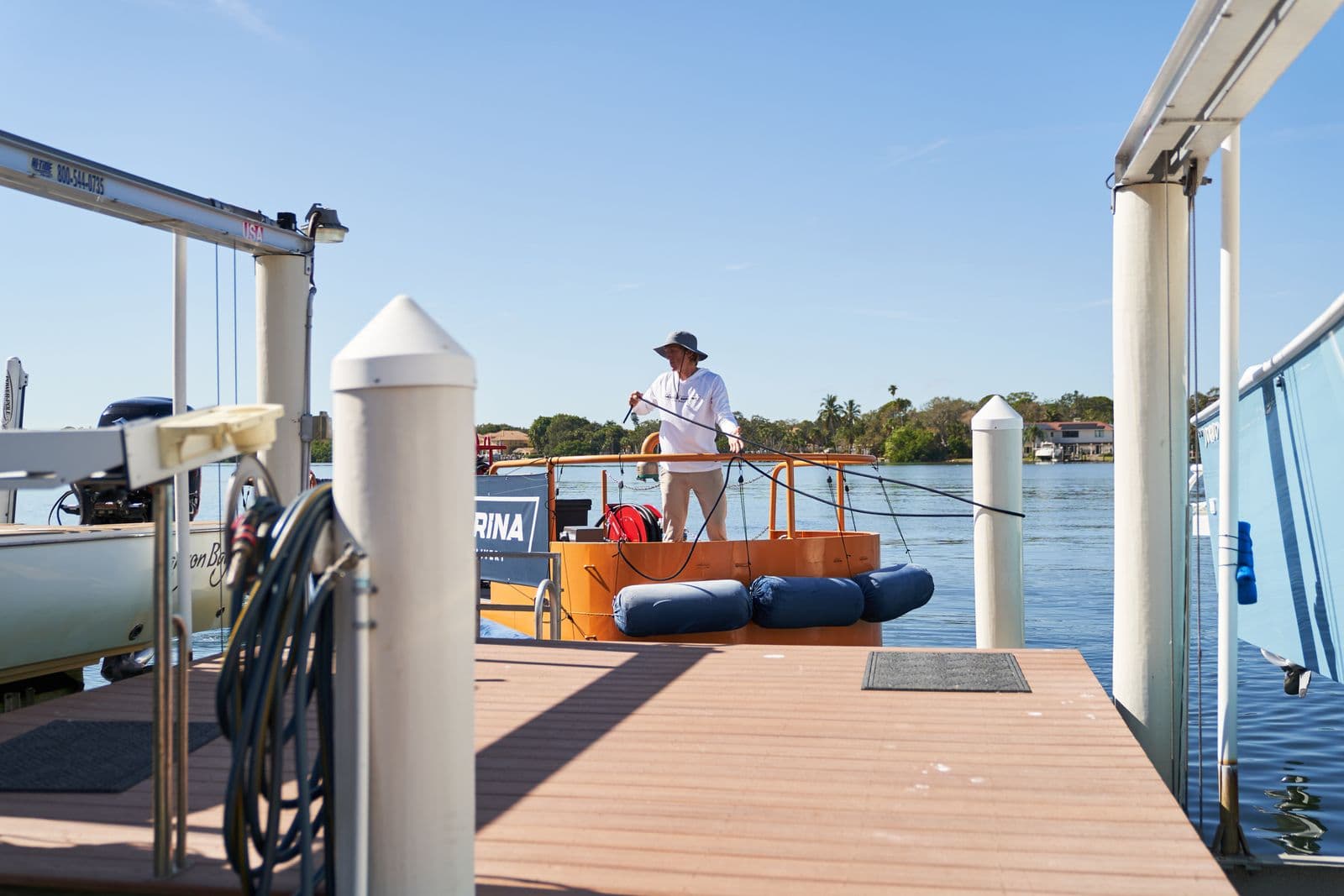 Marine fuel tank fittings inspection — how water enters a boat fuel system — Mobile Marina Tampa Bay