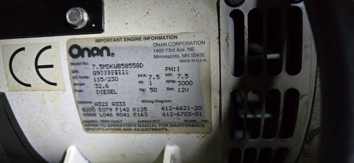 Onan Engine Information
